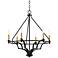 Petros 25 1/4" Wide Bronze and Warm Brass 6-Light Chandelier