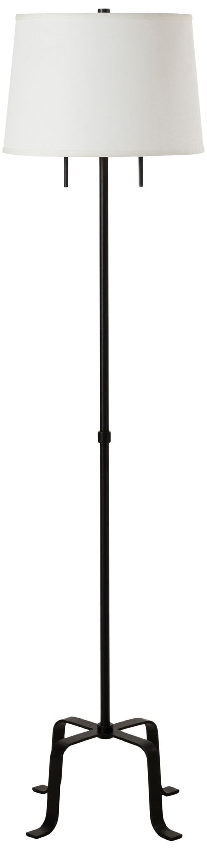 Image 3 Petrus 62.5" Tall Matte Black Floor Lamp with Tapered Linen Shade more views