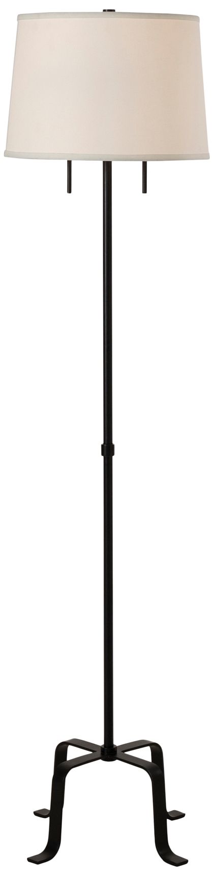Image 5 Petrus 62.5" Tall Matte Black Floor Lamp with Tapered Linen Shade more views