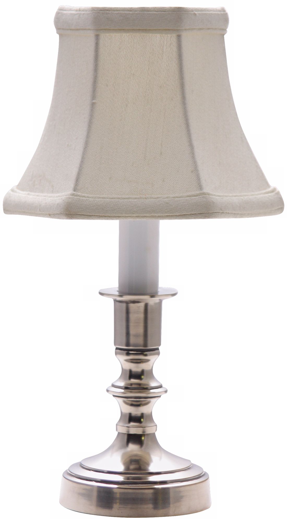Image 2 Pewter 11" high White Shade Candle Light Accent Lamp