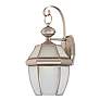 Pewter and Frosted Glass 16" High Lantern Outdoor Wall Light
