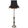 Pewter Black Shade Tall Candlestick Table Lamp