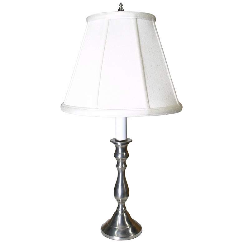Pewter Finish 19&quot; High Candlestick Table Lamp