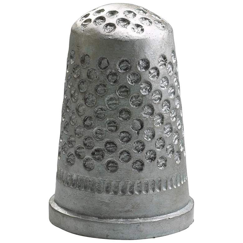 Image 1 Pewter Finish Collectible Large 6" High Sewing Thimble Token