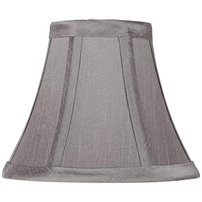 Image 3 Pewter Gray Bell Chip Chandelier Shades 3x6x5 (Clip-On) Set of 4 more views