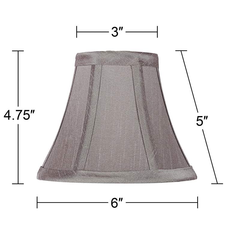 Image 6 Pewter Gray Bell Chip Chandelier Shades 3x6x5 (Clip-On) Set of 4 more views