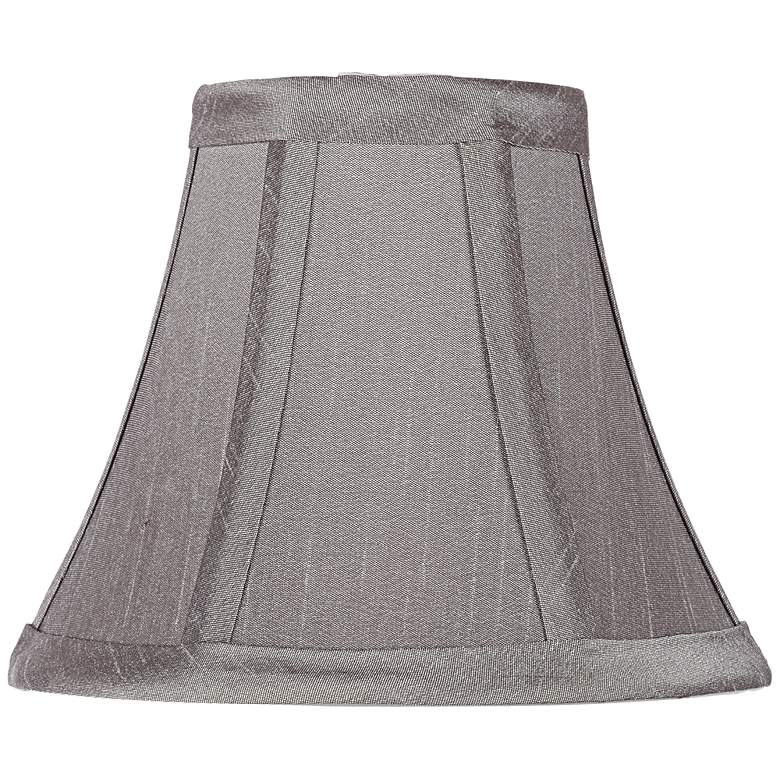 Image 1 Pewter Gray Bell Lamp Shade 3x6x5 (Clip-On)
