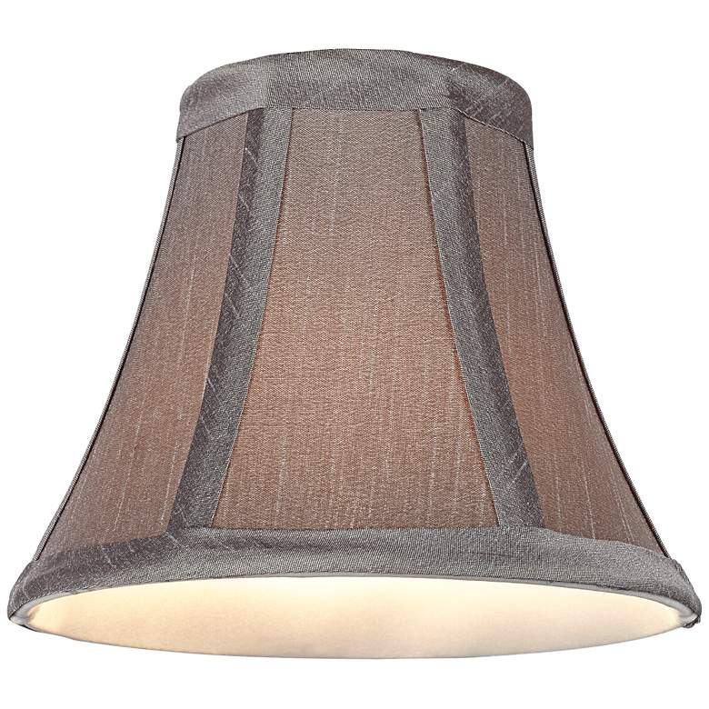 Image 2 Pewter Gray Bell Lamp Shade 3x6x5 (Clip-On) more views