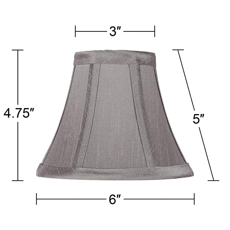 Image 5 Pewter Gray Bell Lamp Shade 3x6x5 (Clip-On) more views