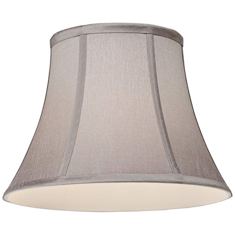 Image 3 Pewter Gray Bell Lamp Shade 7x12x9 (Spider) more views