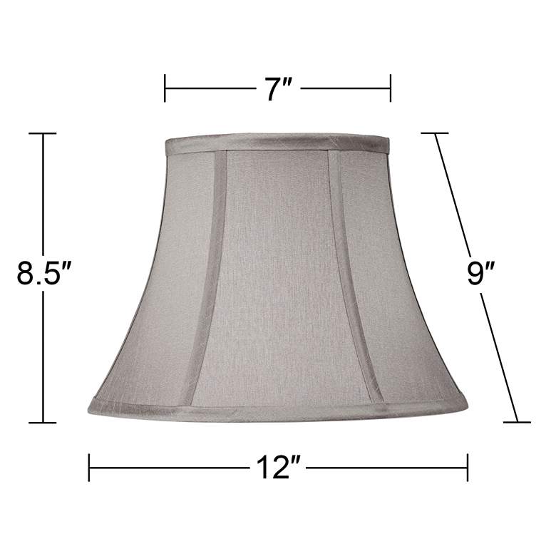 Image 5 Pewter Gray Bell Lamp Shade 7x12x9 (Spider) more views