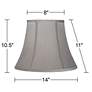 Pewter Gray Bell Lamp Shade 8x14x11 (Spider)