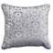 Pewter Gray Cut Velvet 20" Square Throw Pillow