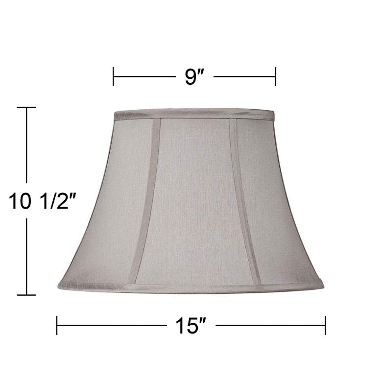 Image 6 Pewter Gray Oval Lamp Shade 7/9x13/15x10.5 (Spider) more views