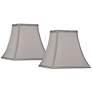 Pewter Gray Set of 2 Square Lamp Shades 5.25x10x9.5 (Spider)