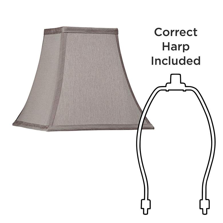 Image 7 Pewter Gray Set of 2 Square Lamp Shades 5.25x10x9.5 (Spider) more views