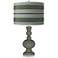 Pewter Green Bold Stripe Apothecary Table Lamp