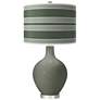 Pewter Green Bold Stripe Ovo Table Lamp