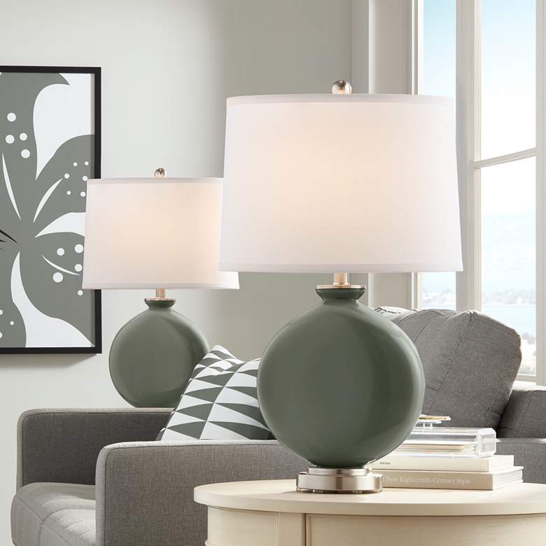 Pewter Green Carrie Table Lamp Set of 2