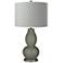 Pewter Green Diamonds Double Gourd Table Lamp
