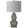 Pewter Green Diamonds Double Gourd Table Lamp