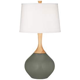 Image2 of Pewter Green Fog Linen Shade Wexler Table Lamp