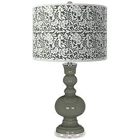 Image1 of Pewter Green Gardenia Apothecary Table Lamp