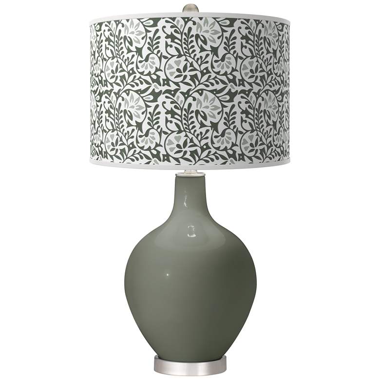 Image 1 Pewter Green Gardenia Ovo Table Lamp