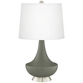 Image2 of Pewter Green Gillan Glass Table Lamp