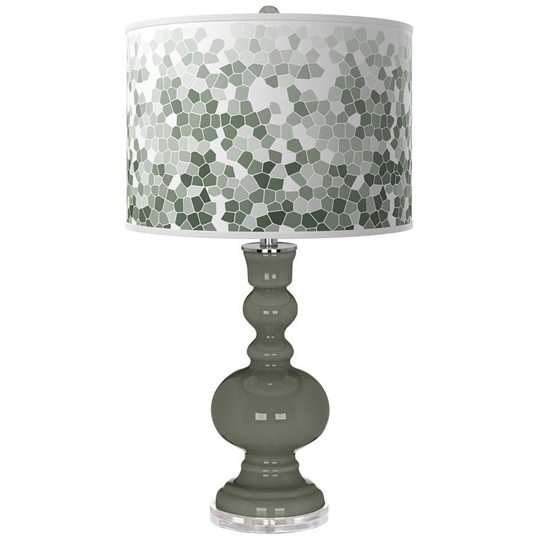 Image 1 Pewter Green Mosaic Apothecary Table Lamp
