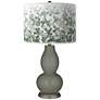 Pewter Green Mosaic Double Gourd Table Lamp