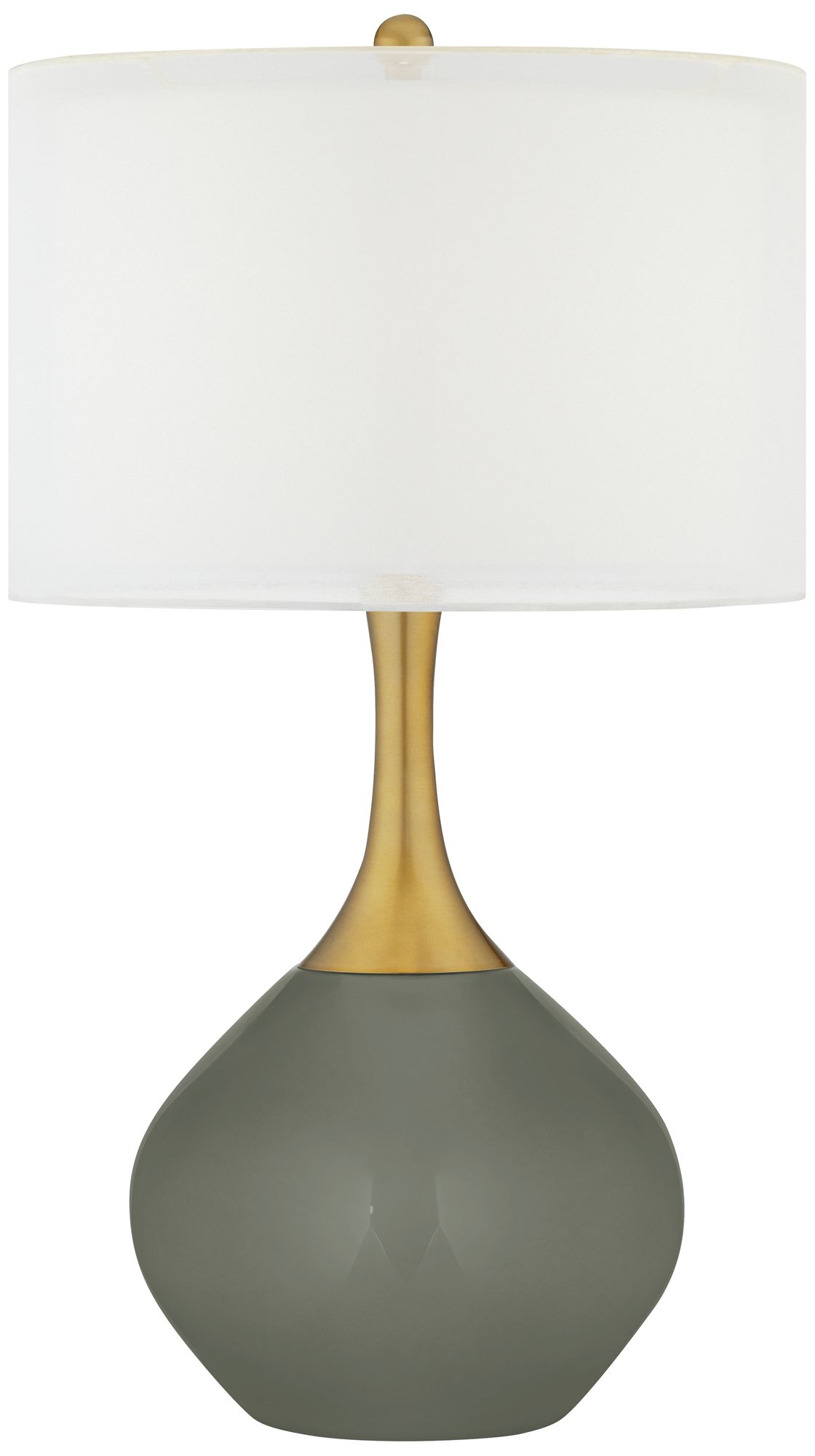 Pewter Green Nickki Brass Table Lamp 550A6 Lamps Plus