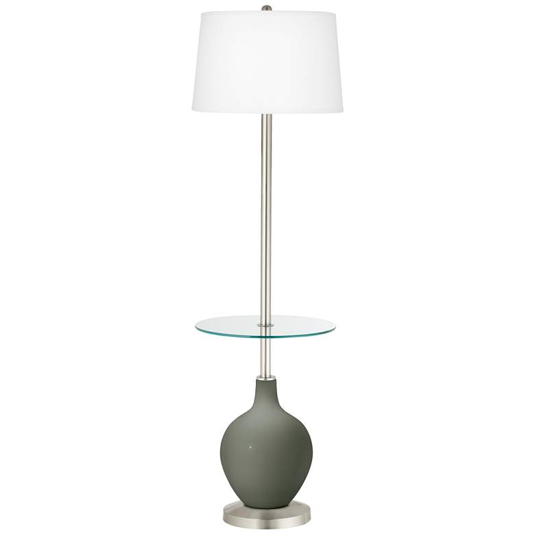 Image 1 Pewter Green Ovo Tray Table Floor Lamp