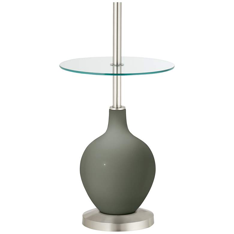 Image 3 Pewter Green Ovo Tray Table Floor Lamp more views