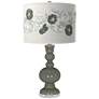 Pewter Green Rose Bouquet Apothecary Table Lamp