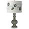 Pewter Green Rose Bouquet Apothecary Table Lamp