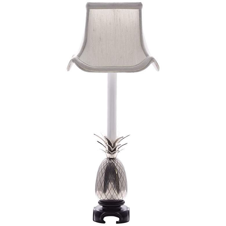 Image 1 Pewter Pineapple White Shade Table Lamp