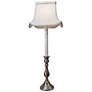 Pewter White Shade Tall Candlestick Table Lamp