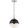 1_Peyton 11 1/2" Wide Chrome and Black Globe Mini Pendant