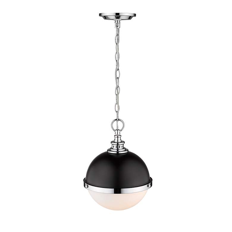 Image 3 Peyton 11 1/2" Wide Chrome and Black Globe Mini Pendant more views