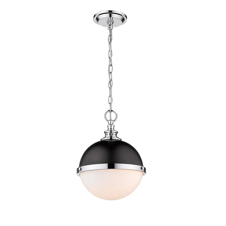 Image 4 Peyton 11 1/2" Wide Chrome and Black Globe Mini Pendant more views