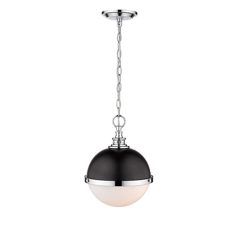 Image 5 Peyton 11 1/2" Wide Chrome and Black Globe Mini Pendant more views