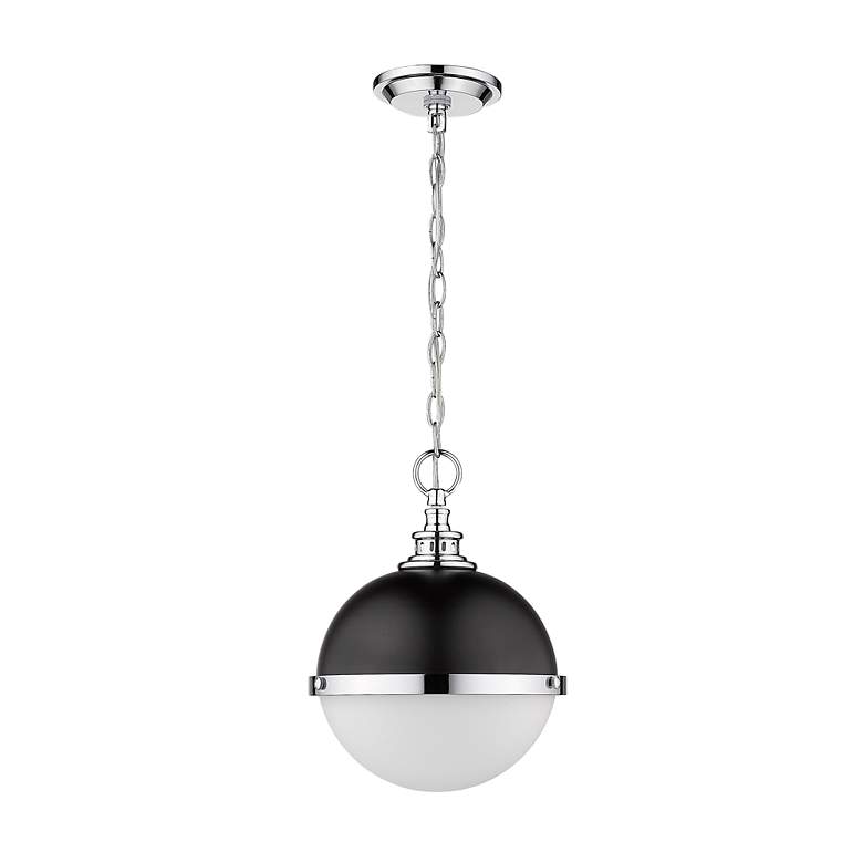Image 6 Peyton 11 1/2" Wide Chrome and Black Globe Mini Pendant more views