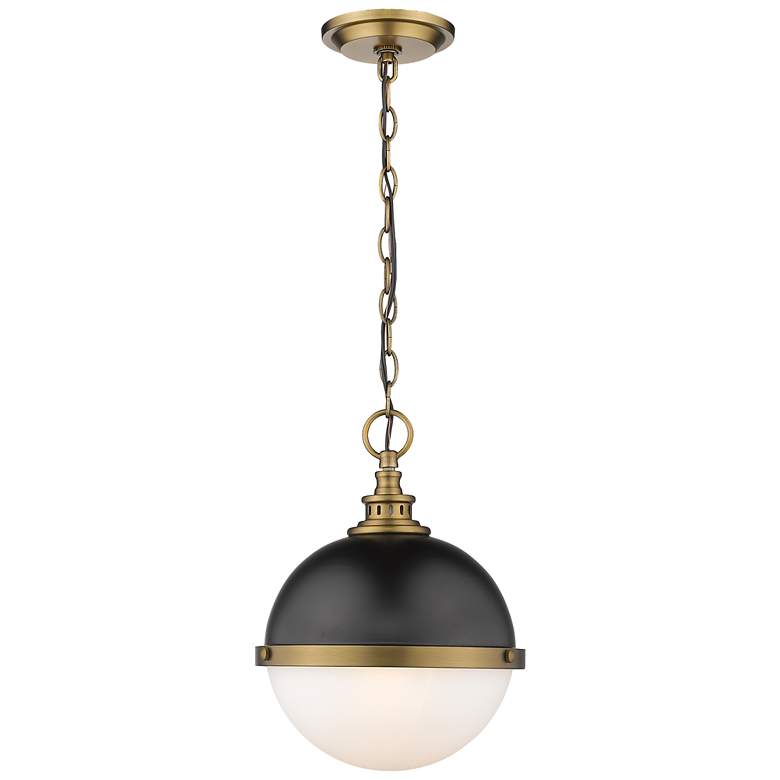 Image 1 Peyton 11 1/2" Wide Matte Black Factory Bronze Mini Pendant