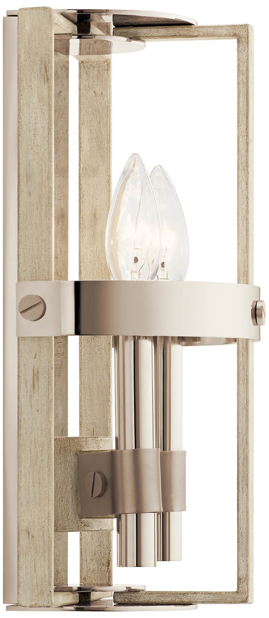 white wood sconces