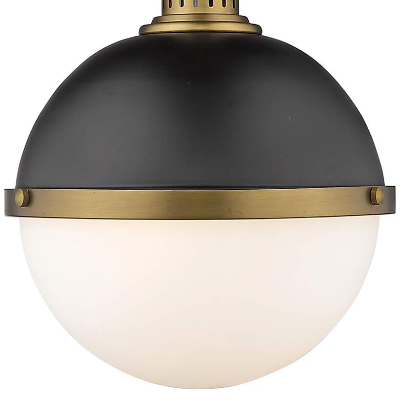 Image 4 Peyton 14 3/4"W Factory Bronze and Matte Black Pendant Light more views