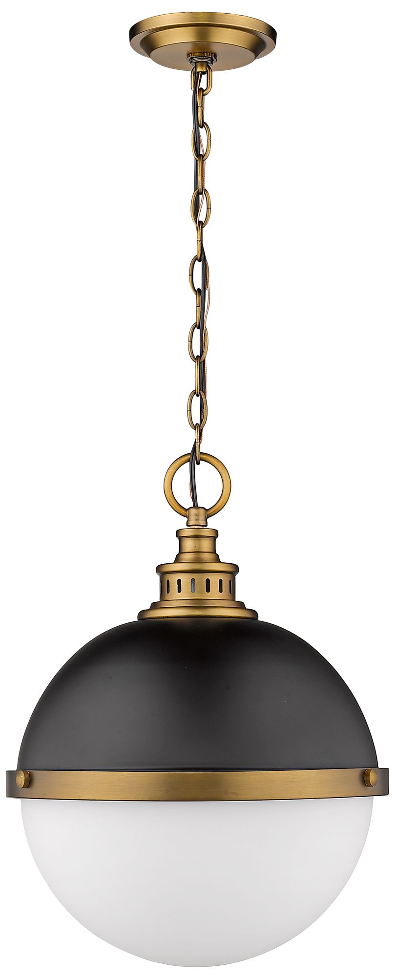 Peyton 14 3/4"W Factory Bronze and Matte Black Pendant Light in scene