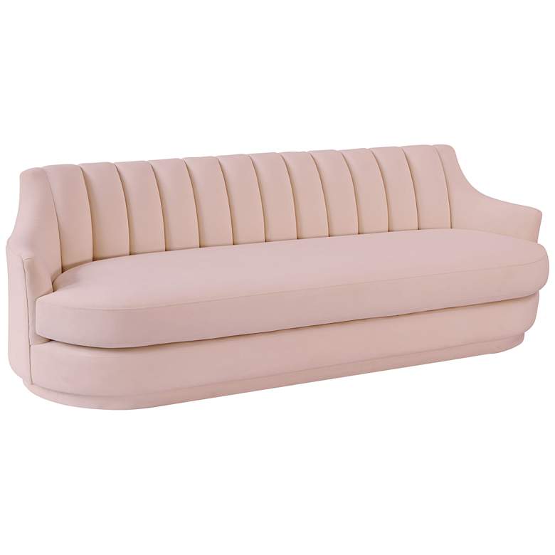 Image 1 Peyton 82 1/4" Wide Blush Velvet Channel Tufted Sofa