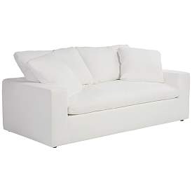 Image3 of Peyton Pearl 84" Wide White Slipcover Sofa