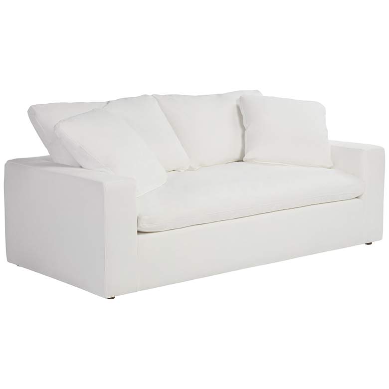 Peyton Pearl 84 inch Wide White Slipcover Sofa